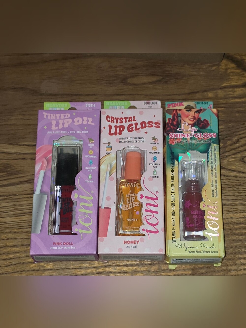 Ioni Lip Bundle- Tinted Lip Oil, Crystal Lip Gloss & Lip Shine Gloss BNIB
